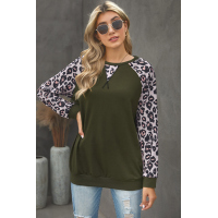 Olive Leopard Long Sleeve Top