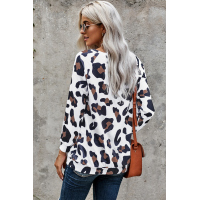 White Leopard Long Sleeve Top