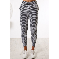 Black Striped Casual Joggings