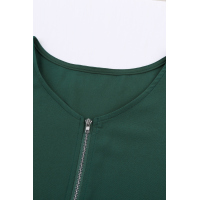 Green Zip To It Blouse