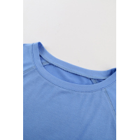 Sky Blue Round Neck Raglan Sleeve T-shirt