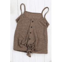 Brown Buttoned Knit Camisole