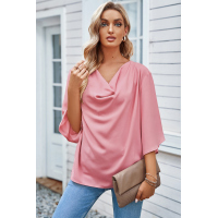 Pink Draped Blouse