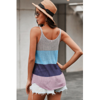 Blue Knitted Cami Tank Top