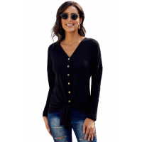 Black Dearly Loved Button Up Top