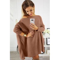 Khaki Oversized Batwing Sleeve Sweater Dress