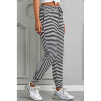 Black Striped Casual Joggings