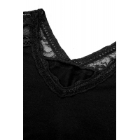 Black Lace Knit Tank