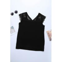 Black Lace Knit Tank