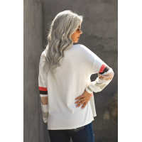 Oversized Colorblock Patchwork Long Sleeve Top