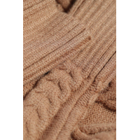 Brown High Neck Textured Bodycon Sweater Dress