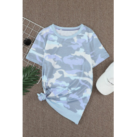 Crew Neck Camo Side Split T-shirt