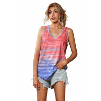 Orange Tie-dye Knit Tank