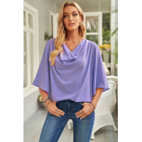 Purple Draped Blouse