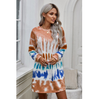 Tie Dye Long Sleeve Sweatshirt Dress