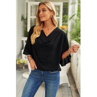 Black Draped Blouse