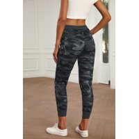 Gray Camouflage Drawstring Joggers