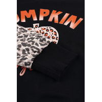 Leopard Pumpkin Print Long Sleeve Blouse