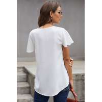 White V Neck Short Sleeve Tee