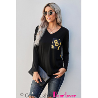 Sunflower Patch Pocket Long Sleeve Top