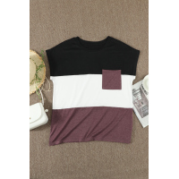 Colorblock Pocketed Cap Sleeve Top