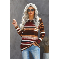 Striped Tie Dye Knit Long Sleeve Top