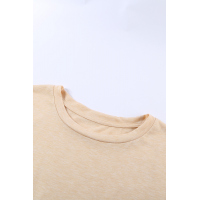 Brown Colorblock Pocketed Cap Sleeve Top