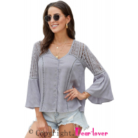 Gray The Du Jour Crochet Blouse