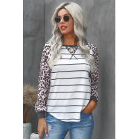 Striped Leopard Raglan Top