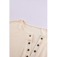 Apricot Cotton Knit Grommet Top