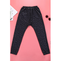 Gray Casual Skinny Leopard Print Pants