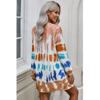 Tie Dye Long Sleeve Sweatshirt Dress