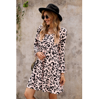 Leopard Tiered Babydoll Dress