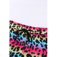 Leopard Pocketed Drawstring Shorts