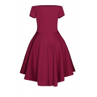 Burgundy All The Rage Skater Dress