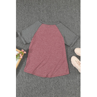 Raglan Sleeve Patchwork Colorblock Tee