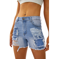 Blue Cut off Denim Shorts