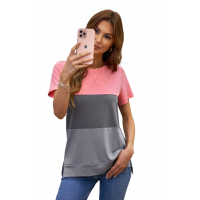 Gray Contrast Colorblock T-shirt