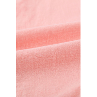 Pink Sleeveless Button Closure Ruffled Linen Shirt