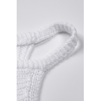 White Keyhole Knit Tank Top