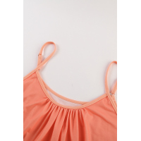 Orange Ombre Tie-dye Sleeveless Flowy Dress