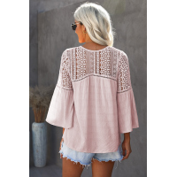 Pink The Du Jour Crochet Blouse