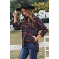 Loose Fit Boyfriend Style Plaid Shirt