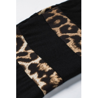 Black Raglan Sleeve Leopard Blouse