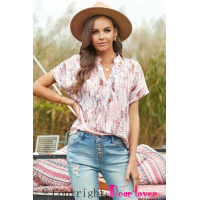 Light Pink Short Sleeve Toss and Tumble Printed Pocket Shirt