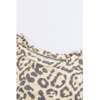 Long Sleeve Leopard Print Mini Dress