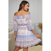 Zephyr Printed Off-the-shoulder Floral Dress