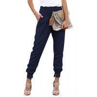 Blue Pocketed Casual Joggers