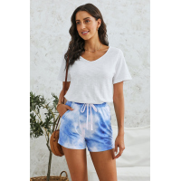 Sky Blue Tie Dye Casual Shorts