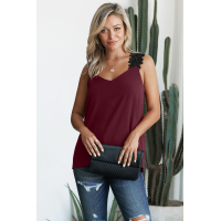 Burgundy Like An Angel Lace Cami Tank